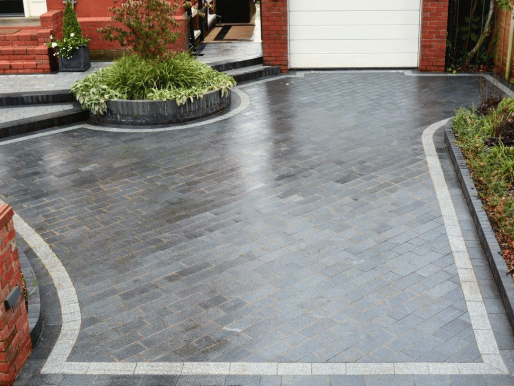 block paved driveway